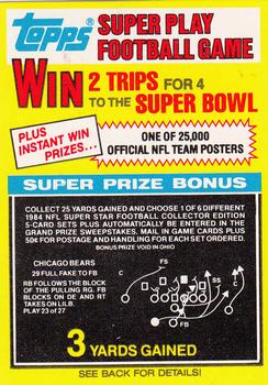 1984 Topps - Super Play Game Cards #23 Chicago Bears Front