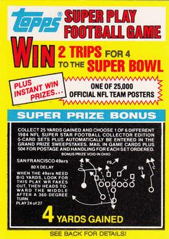 1984 Topps - Super Play Game Cards #24 San Francisco 49ers Front