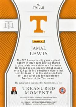 2022 Panini National Treasures Collegiate - Treasured Moments Signatures #TM-JLE Jamal Lewis Back