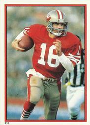 1985 Topps - Yearbooks Coming Soon Stickers #210 Joe Montana Front