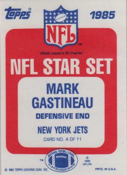 1985 Topps - Glossy NFL Stars #4 Mark Gastineau Back