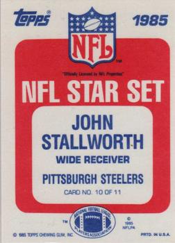 1985 Topps - Glossy NFL Stars #10 John Stallworth Back