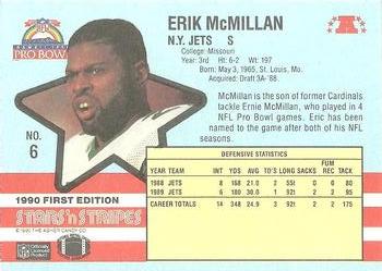 1990 Asher Candy Stars 'n Stripes #6 Erik McMillan Back