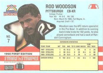 1990 Asher Candy Stars 'n Stripes #7 Rod Woodson Back