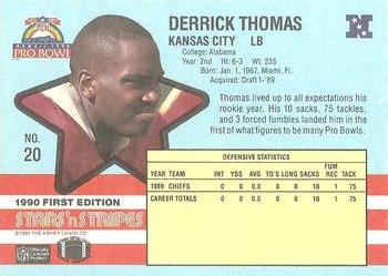 1990 Asher Candy Stars 'n Stripes #20 Derrick Thomas Back
