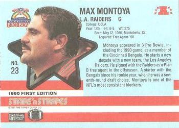 1990 Asher Candy Stars 'n Stripes #23 Max Montoya Back
