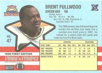 1990 Asher Candy Stars 'n Stripes #47 Brent Fullwood Back