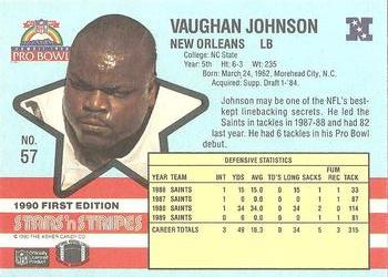 1990 Asher Candy Stars 'n Stripes #57 Vaughan Johnson Back