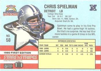 1990 Asher Candy Stars 'n Stripes #58 Chris Spielman Back