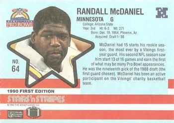 1990 Asher Candy Stars 'n Stripes #64 Randall McDaniel Back