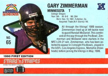 1990 Asher Candy Stars 'n Stripes #65 Gary Zimmerman Back