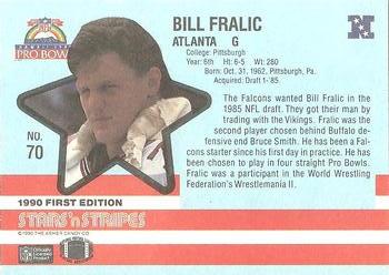 1990 Asher Candy Stars 'n Stripes #70 Bill Fralic Back