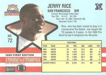 1990 Asher Candy Stars 'n Stripes #72 Jerry Rice Back