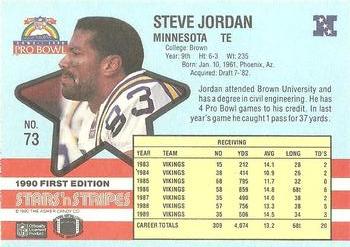 1990 Asher Candy Stars 'n Stripes #73 Steve Jordan Back
