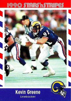 1990 Asher Candy Stars 'n Stripes #77 Kevin Greene Front