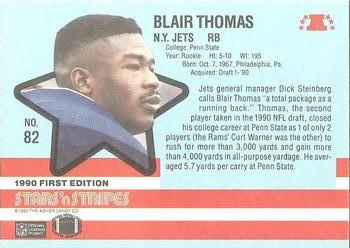 1990 Asher Candy Stars 'n Stripes #82 Blair Thomas Back