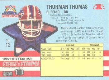1990 Asher Candy Stars 'n Stripes #12 Thurman Thomas Back