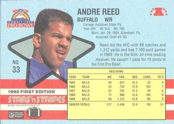 1990 Asher Candy Stars 'n Stripes #33 Andre Reed Back