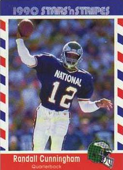 1990 Asher Candy Stars 'n Stripes #42 Randall Cunningham Front