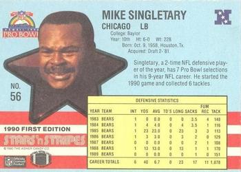1990 Asher Candy Stars 'n Stripes #56 Mike Singletary Back
