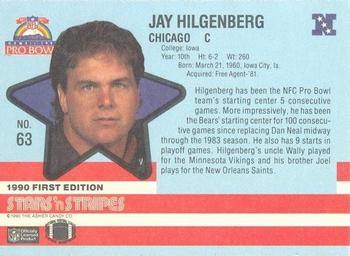 1990 Asher Candy Stars 'n Stripes #63 Jay Hilgenberg Back