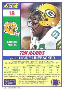 1990 Score 100 Hottest #18 Tim Harris Back