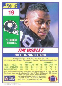 1990 Score 100 Hottest #19 Tim Worley Back