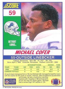 1990 Score 100 Hottest #59 Michael Cofer Back