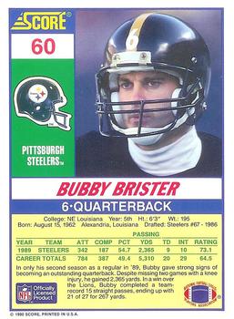 1990 Score 100 Hottest #60 Bubby Brister Back