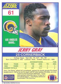 1990 Score 100 Hottest #61 Jerry Gray Back
