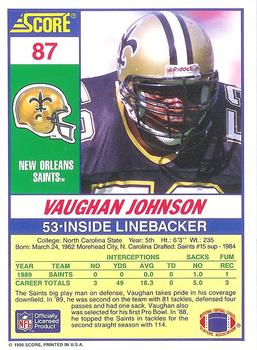 1990 Score 100 Hottest #87 Vaughan Johnson Back