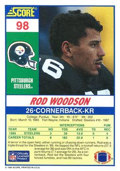 1990 Score 100 Hottest #98 Rod Woodson Back