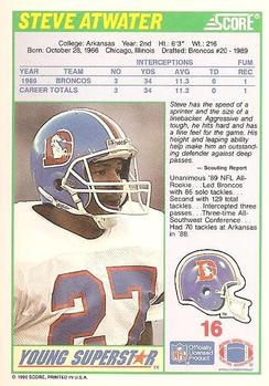 1990 Score - Young Superstars #16 Steve Atwater Back