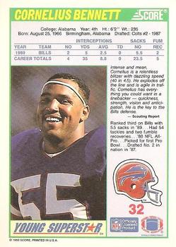 1990 Score - Young Superstars #32 Cornelius Bennett Back