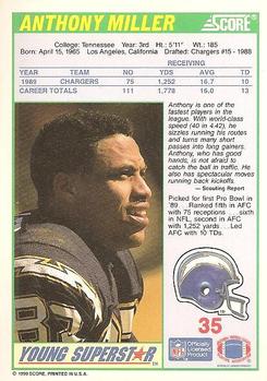 1990 Score - Young Superstars #35 Anthony Miller Back