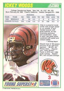 1990 Score - Young Superstars #3 Ickey Woods Back