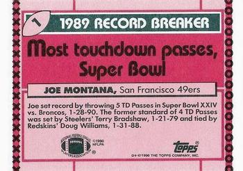 1990 Topps - Collector's Edition (Tiffany) #1 Joe Montana Back