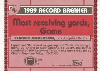 1990 Topps - Collector's Edition (Tiffany) #2 Flipper Anderson Back