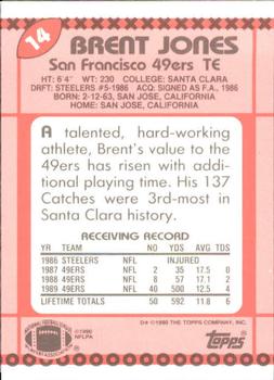 1990 Topps - Collector's Edition (Tiffany) #14 Brent Jones Back