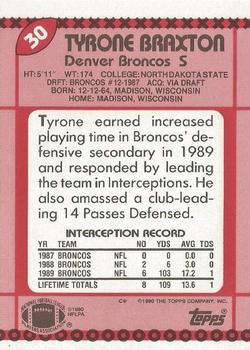 1990 Topps - Collector's Edition (Tiffany) #30 Tyrone Braxton Back