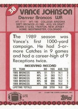 1990 Topps - Collector's Edition (Tiffany) #38 Vance Johnson Back