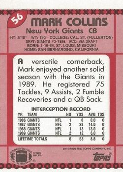 1990 Topps - Collector's Edition (Tiffany) #56 Mark Collins Back
