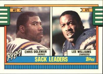 1990 Topps - Collector's Edition (Tiffany) #193 1989 Sack Leaders - Chris Doleman / Lee Williams Front
