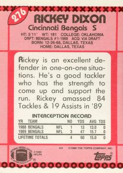 1990 Topps - Collector's Edition (Tiffany) #276 Rickey Dixon Back