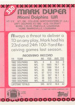 1990 Topps - Collector's Edition (Tiffany) #330 Mark Duper Back