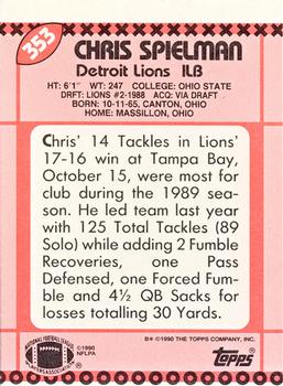 1990 Topps - Collector's Edition (Tiffany) #353 Chris Spielman Back