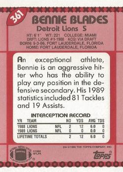 1990 Topps - Collector's Edition (Tiffany) #361 Bennie Blades Back