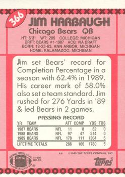 1990 Topps - Collector's Edition (Tiffany) #366 Jim Harbaugh Back