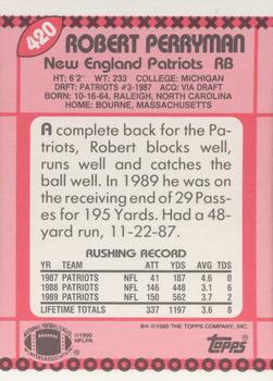1990 Topps - Collector's Edition (Tiffany) #420 Robert Perryman Back