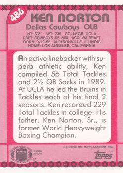 1990 Topps - Collector's Edition (Tiffany) #486 Ken Norton Back